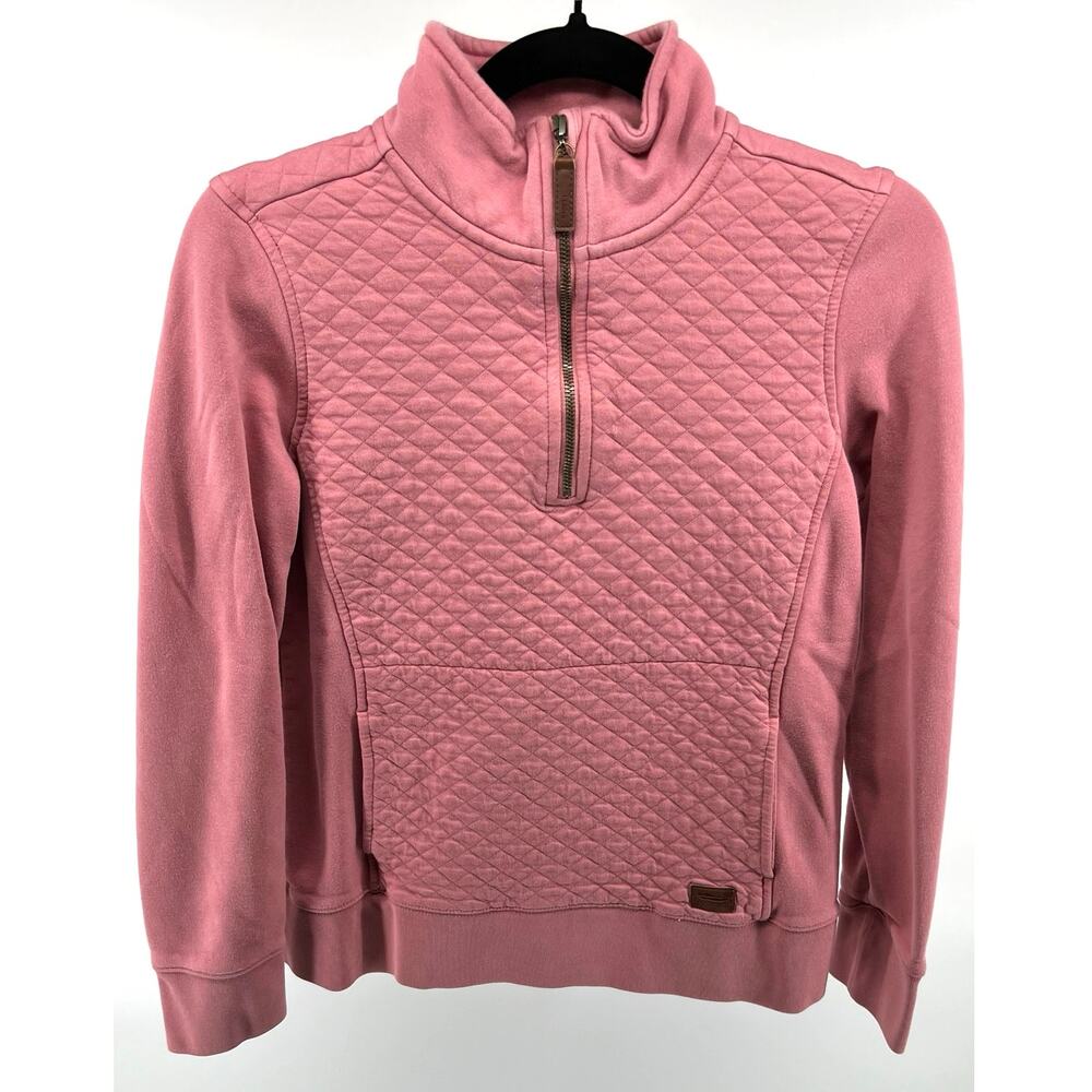 L.L.Bean | Women’s Quilted 1/4 Pullover Sweater Pink Camp Hiking Size XS